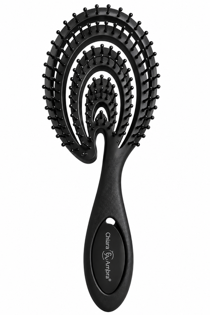 CHIARA AMBRA Haarbürste Schwarz Entwirrbürste Detangler Massagebürste Styling
