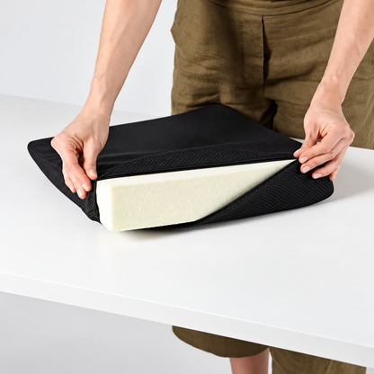 Keilkissen Sitzkissen 37x37x8 cm Schwarz Büro Auto Verbundschaum Bezug waschbar