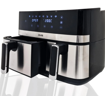 DMS 10L Heißluftfritteuse Doppelkammer Airfryer Dual Zone 6+4L XXL