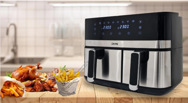 DMS 10L Heißluftfritteuse Doppelkammer Airfryer Dual Zone 6+4L XXL