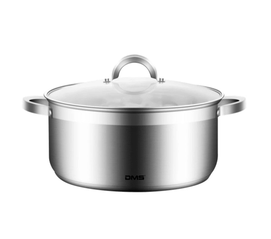 DMS® Edelstahl Topfset 11-teilig mit Glasdeckel, Induktion Kochtopf Kochgeschirr