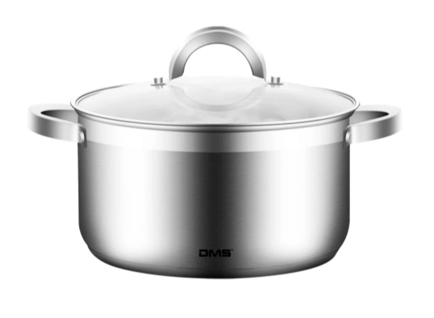 DMS® Edelstahl Topfset 11-teilig mit Glasdeckel, Induktion Kochtopf Kochgeschirr