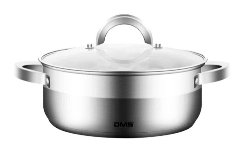 DMS® Edelstahl Topfset 11-teilig mit Glasdeckel, Induktion Kochtopf Kochgeschirr
