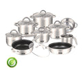 DMS® EDELSTAHL TOPFSET 15-TEILIG MIT GLASDECKEL, INDUKTION KOCHTOPF KOCHGESCHIRR