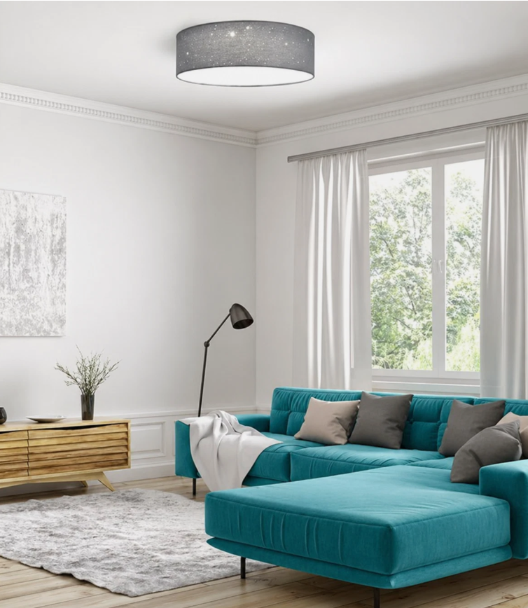 LED Deckenleuchte rund mit Sterneneffekt warmweiß 22W Design Deckenlampe