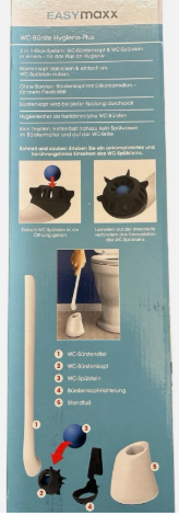 WC-Bürste Hygiene Plus 2 in 1 WC Spühlstein Klo Bürste weiß/schwarz Toilette