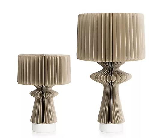 LUMIDA Casa Origami Tischlampe 2er Set LED Deko Leuchte Falt Design Lampe