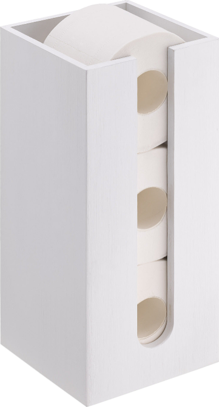 Navaris Bambus Toilettenpapier Rollenhalter - 15x15x33cm Ersatzrollenhalter frei stehend kompakt - Bambushalter für Badezimmer Gäste WC ohne Bohren
