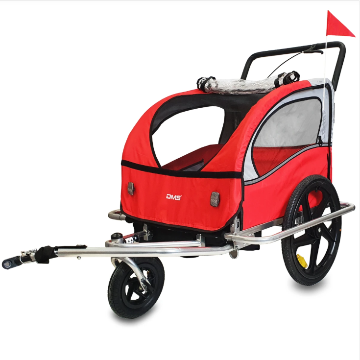 DMS® Fahrradanhänger 2in1 Kinderanhänger Fahrrad Anhänger Jogger Radanhänger