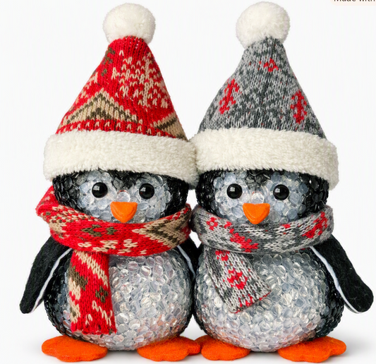HEITMANN DECO LED Pinguin Weihnachtsdeko beleuchtet Mütze Schal Winterdeko