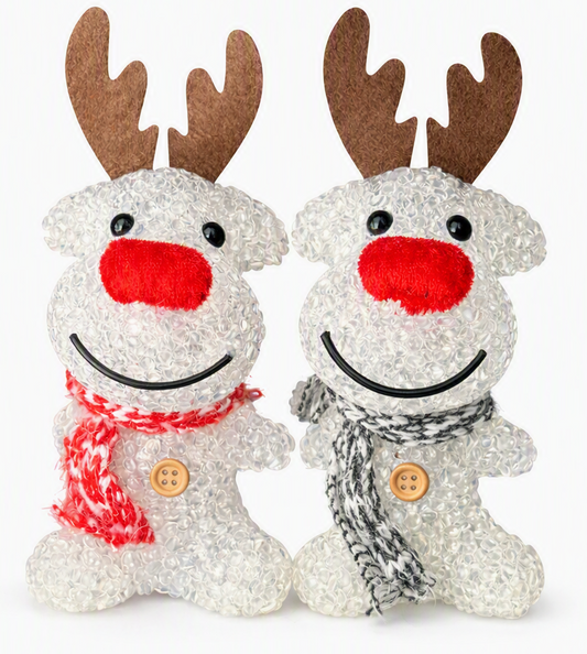 HEITMANN DECO LED Elch Weiß Rentier Weihnachtsfigur Weihnachtsdeko mit Schal