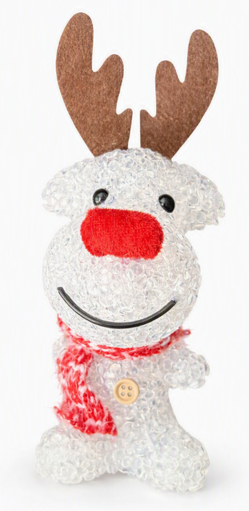 HEITMANN DECO LED Elch Weiß Rentier Weihnachtsfigur Weihnachtsdeko mit Schal