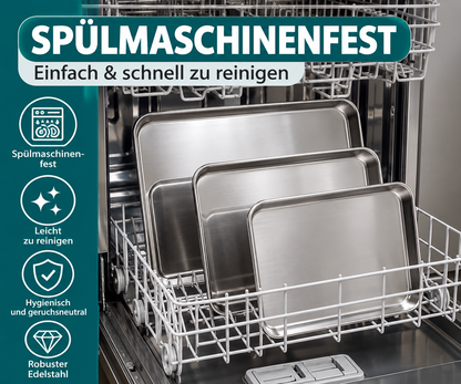 Navaris Edelstahl Backblech 3er Set Auflaufformen Ofenbleche Backformen