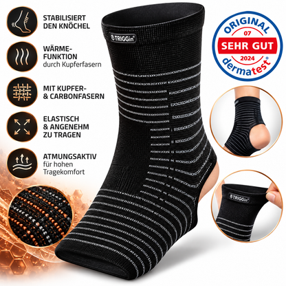 TRIGGin Knöchelbandage Sprunggelenkbandage Fußgelenk Kupfer Carbon Sport