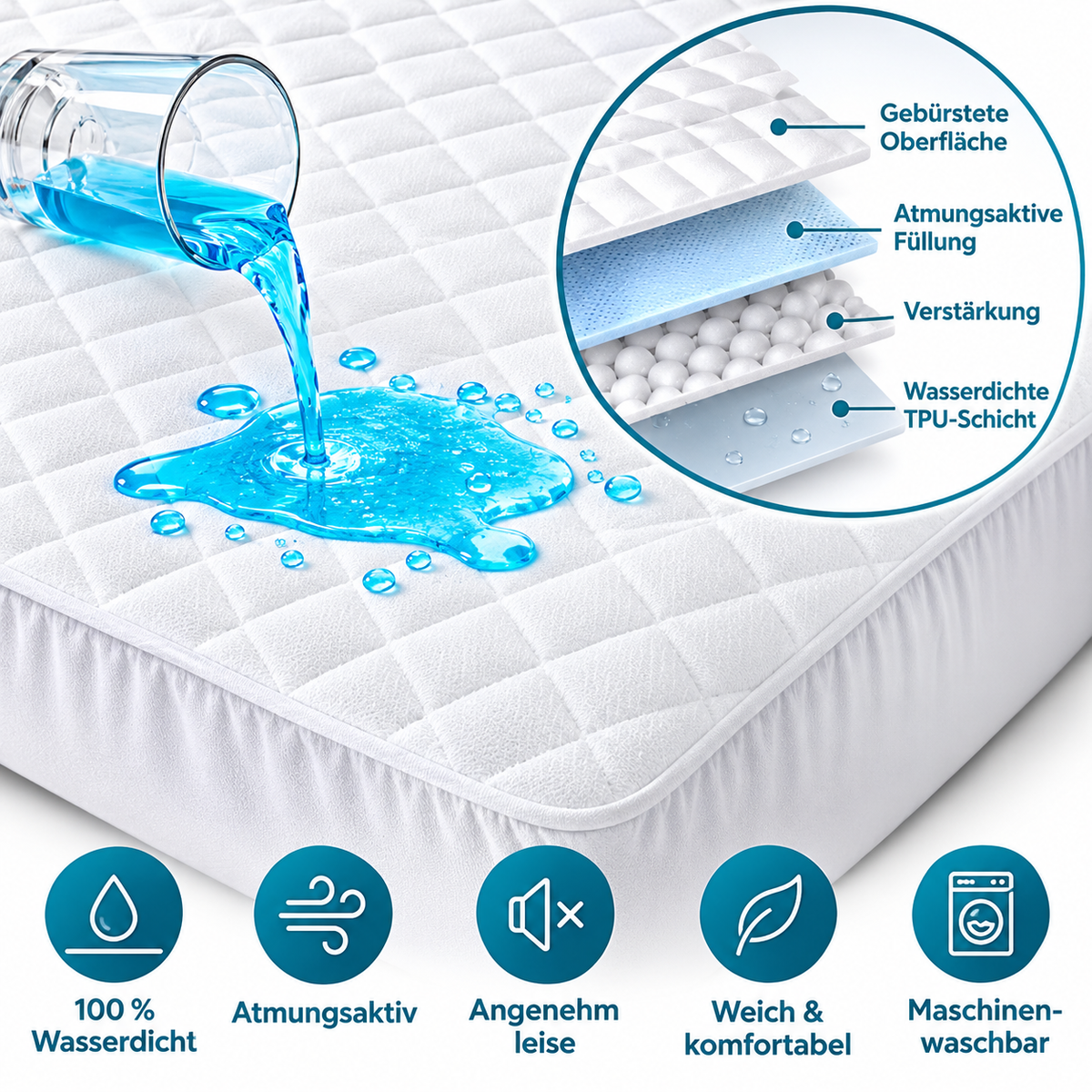 JEMIDI 2er Matratzenschoner 90x200 wasserdicht Inkontinenz Matratzenauflage