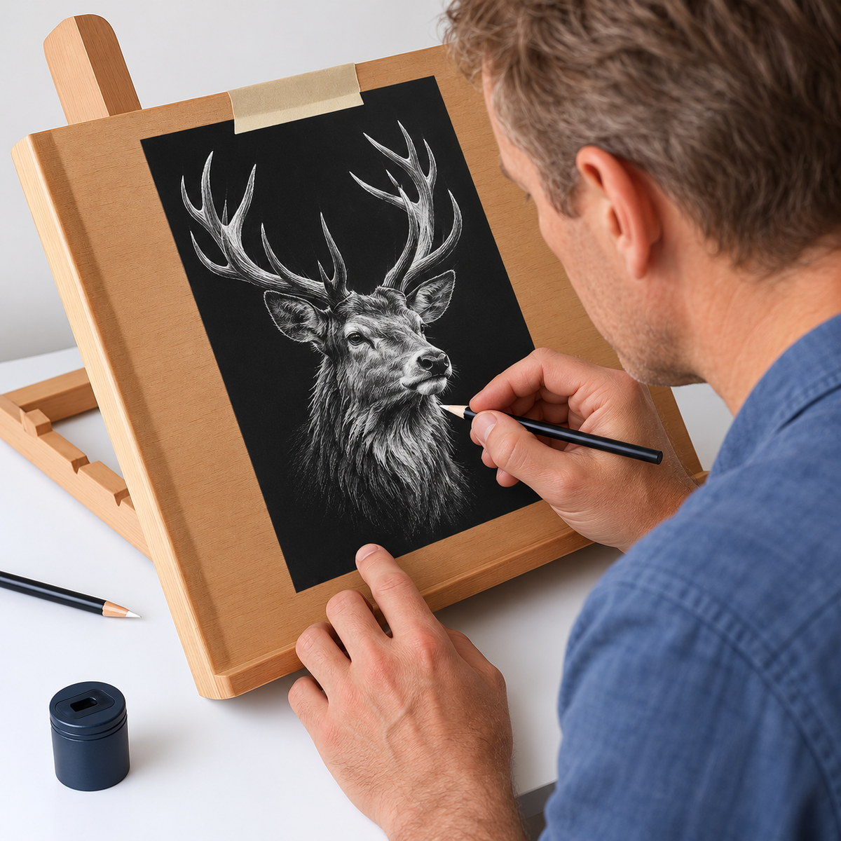 TRITART Fotokarton A3 Schwarz 300 g/m² 60 Blatt Bastelkarton voll durchgefärbt