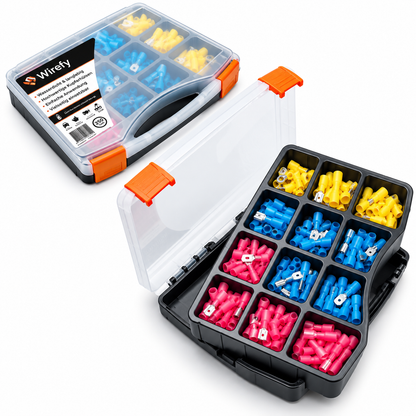 Wirefy Kabelschuhe 250-tlg Flachstecker Schrumpfverbinder 0,5-6 mm² KFZ