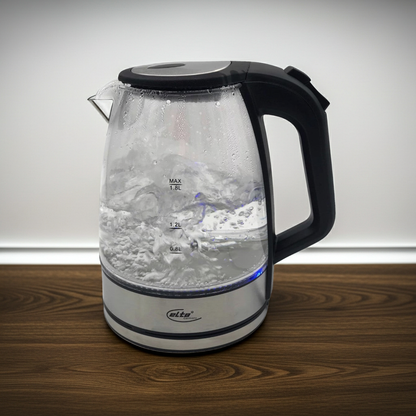 Elta Wasserkocher WK-2200.1 Edelstahl schwarz Glas ca. 1,8 l