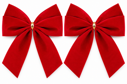 HEITMANN DECO 2er Set Außenschleife Rot Samt Dekoschleife Weihnachtsdeko