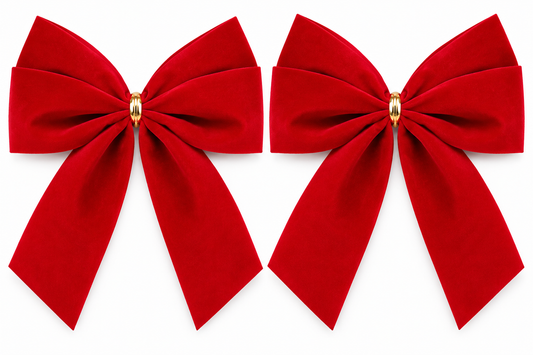 HEITMANN DECO 2er Set Außenschleife Rot Samt Dekoschleife Weihnachtsdeko