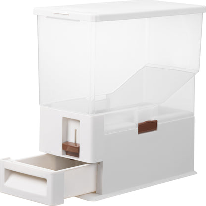Navaris Futterbehälter für Haustiere - 14L Hundefutter Box - Futtertonne für Hund und Katze - transparente Futterbox mit Dosierkelle -
