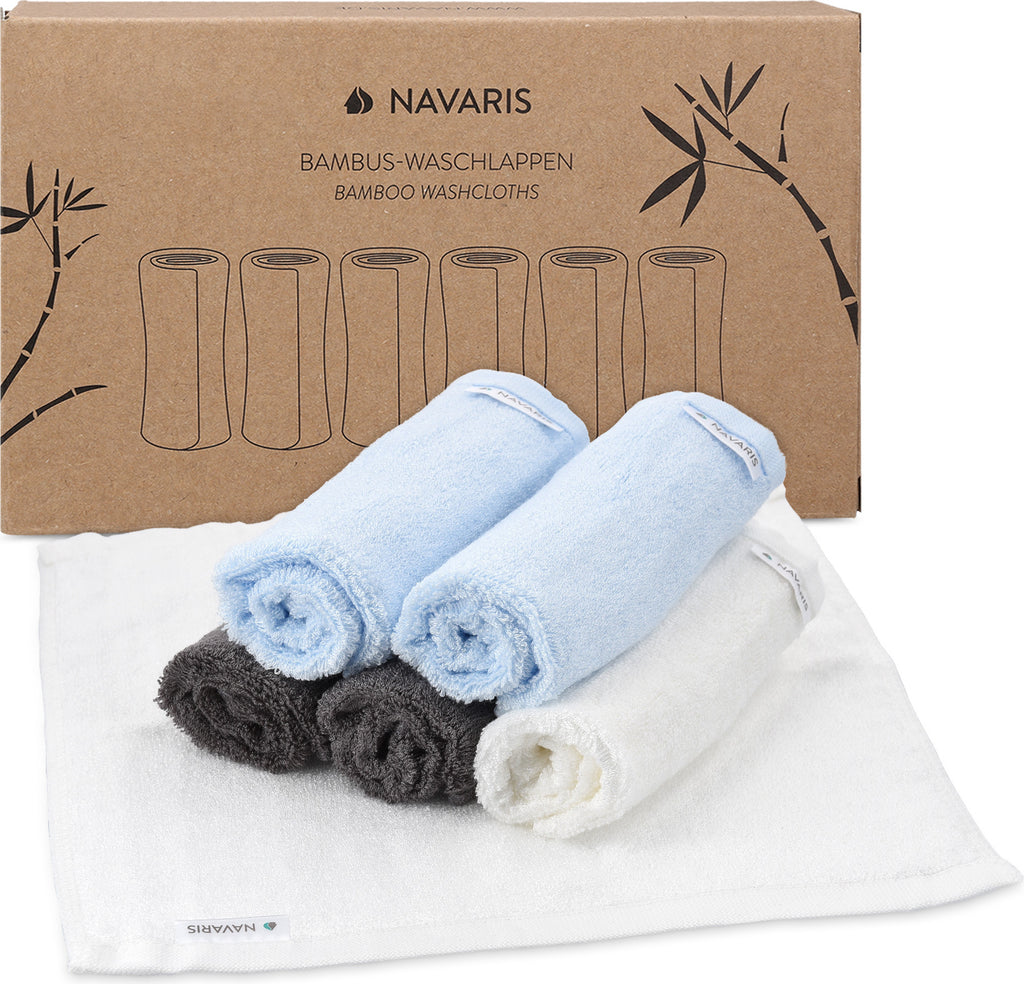 Navaris Waschlappen Set 6-teilig Baby-Waschlappen aus Viskose - 25x25cm weiche Lappen - Reinigungstücher Waschtücher - nachhaltig und wiederverwendbar