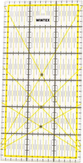 WINTEX Universal-Lineal 15 cm x 30 cm, transparent, 2-farbiger Druck mit cm-Raster und Winkelanzeige in 30°/45°/60° - Rollschneider-Lineal, Patchwork-Lineal, Bastel-Lineal – ideal zum Basteln