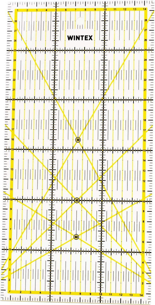WINTEX Patchworklineal 15 x 30 cm für Rollschneider Acryl transparent