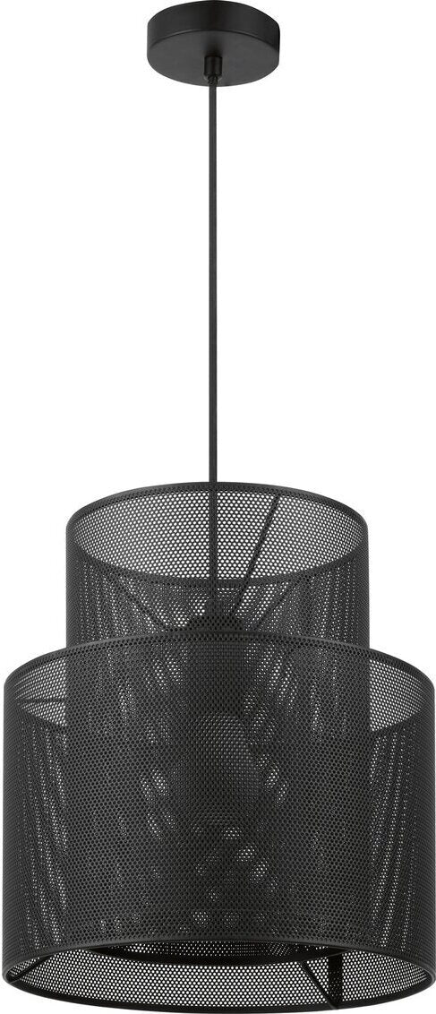 Emil Lux Pendelleuchte Emil Schwarz E27 Metall Korbdesign Japandi Ø30cm