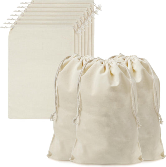 Belle Vous Baumwoll-Musselin-Taschen (10er Pack) - Kleiner Kordelzug-Beutel-Set - Jutebeutel für Kulturbeutel Produktaufbewahrung - wiederverwendbare