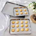 Navaris Edelstahl Auflaufformen 3er Set - Stabiles Backblech - leichte Reinigung - Bräter für Backofen - Grillschale - Ofenform -  Edelstahlwanne -
