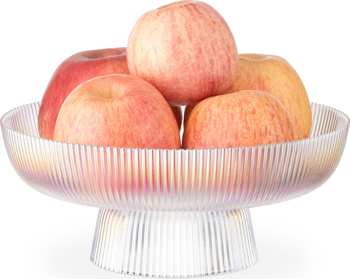 Navaris Frucht Schüssel aus Glas - Glasschüssel für Früchte Salat Deko - Salatschüssel - Deko Schale aus solidem Glas - Bowl Schüssel - Regenbogen
