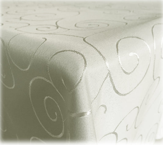 JEMIDI Tischdecke Ornamente Seidenglanz Edel Tisch Decke Tafeldecke 31 Größen und 7 Farben Champagner 160x260