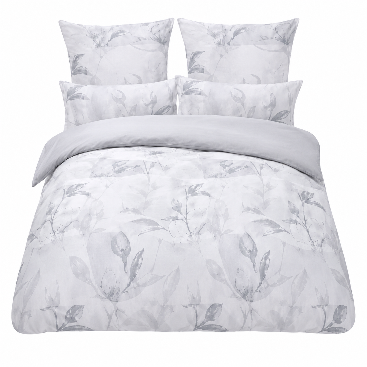JERYMOOD Wendebettwäsche 8tlg. Extra Soft Mikrofaser Jersey Blumen Grafik Doppelbett