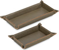Navaris Lederschale Tablett aus Kunstleder - 2x Schale Ablage Leder - Ablageschale für Schmuck Schlüssel Münzen Handy - Schlüsselablage Organizer -