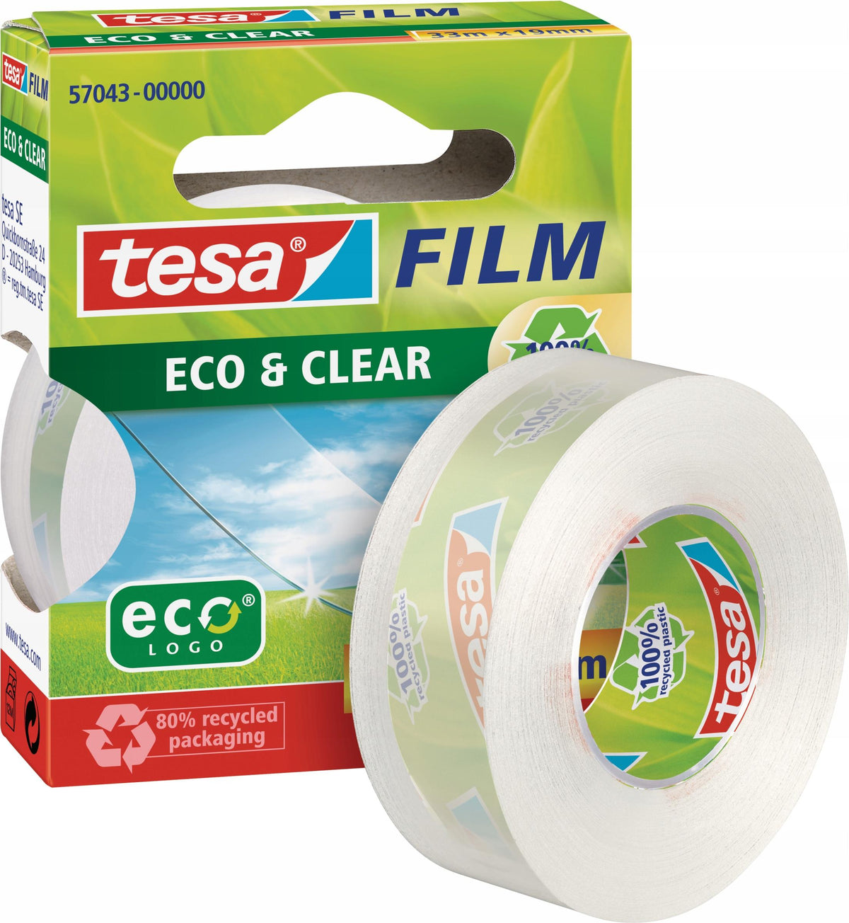 Tesa Tesafilm Eco & Clear - Büro-Klebeband - 19 mm