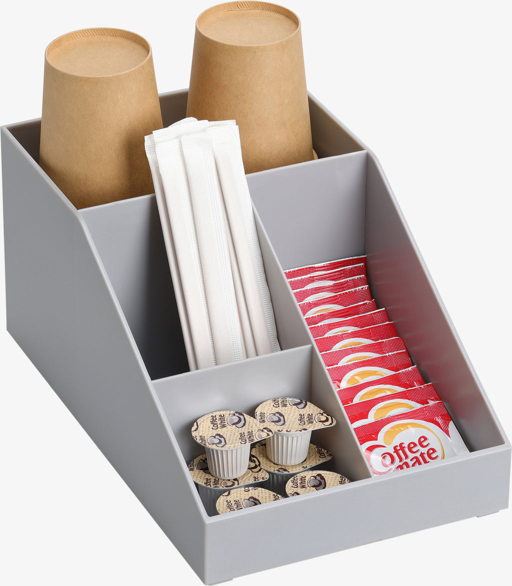 Navaris Kaffee Organizer Kaffeestation 10 Fächer Zubehör Box Küche Büro Grau