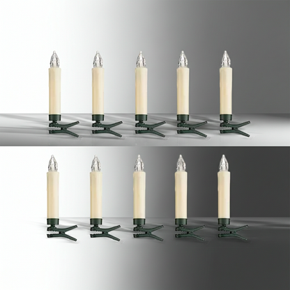 ELAMBIA 10 LED-Baumkerzen zum Anstecken weiße & bunte LEDs inkl. FB & Timer
